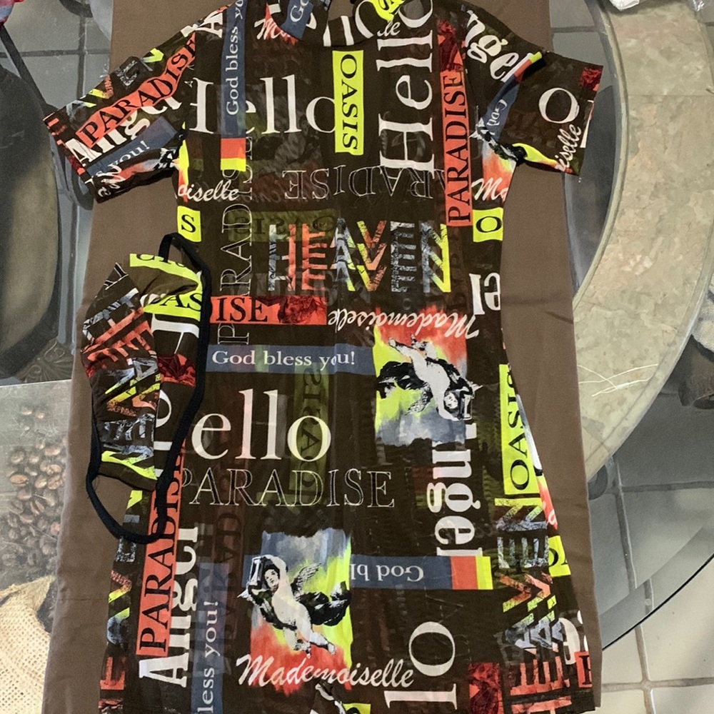NWT-One piece sheer body suit with mask ( Brand New)